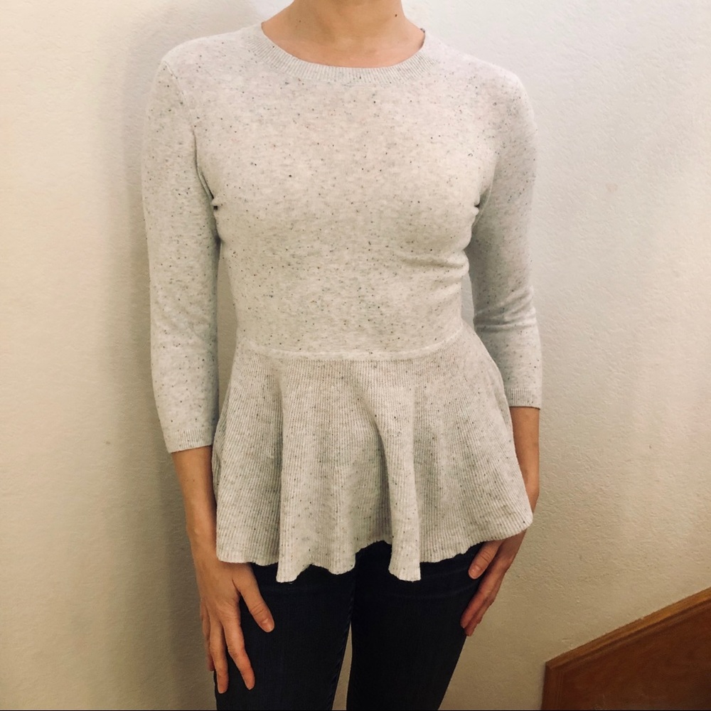 Confetti Light Gray Peplum High Waist Top